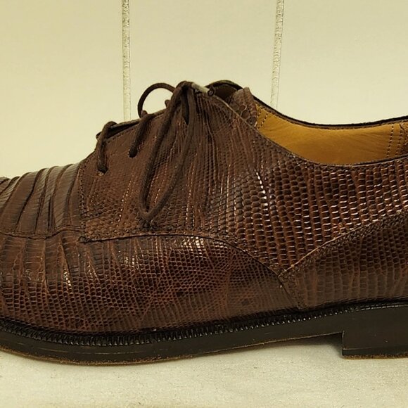 Mezlan lizard shoes 8.5 men\'s brown lace up oxfords main image 9